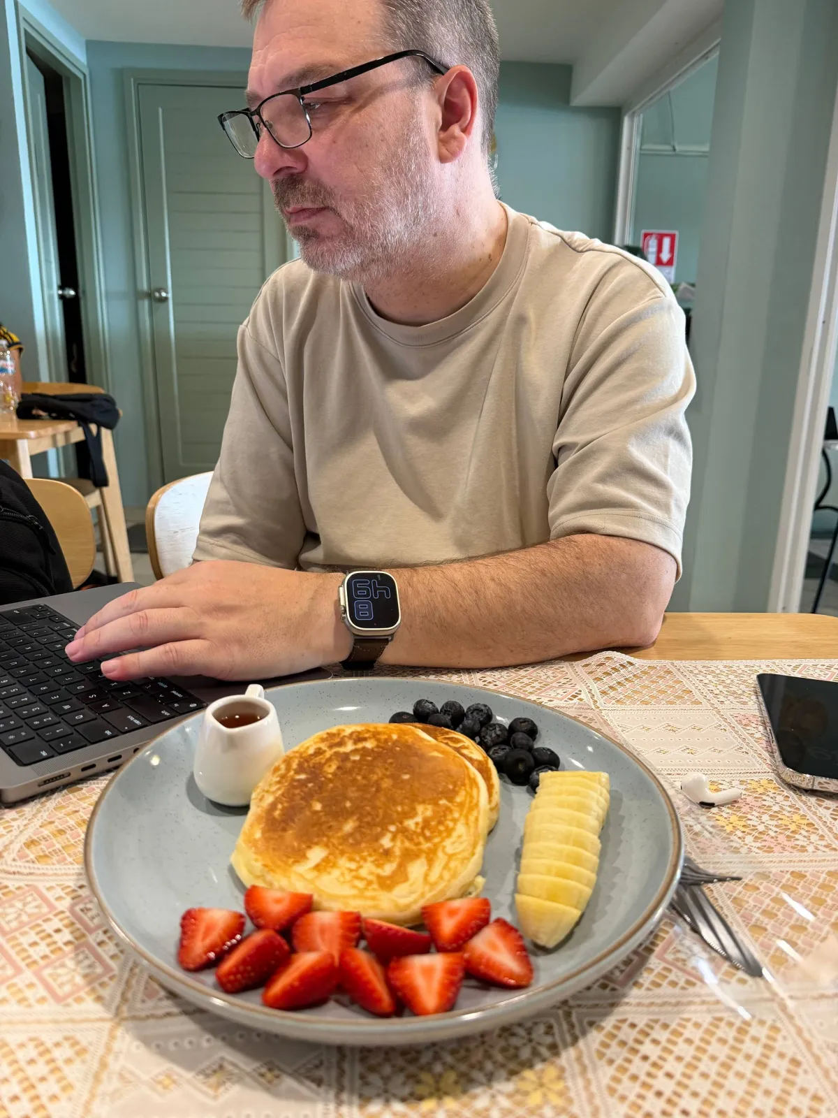 Fruit pancakes at The Lunch Box Cafe Pattaya